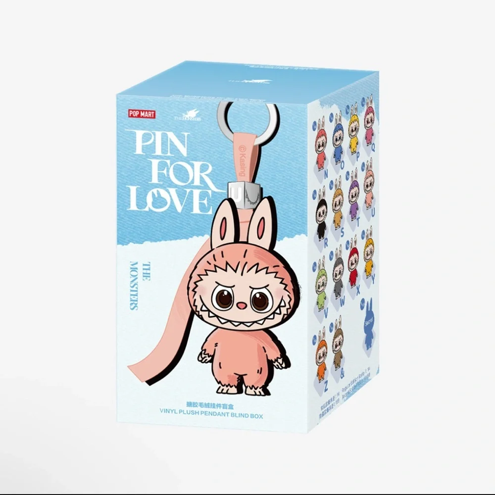 NIB FULL SET of 28 Authentic Pop Mart Pin For Love Labubu Vinyl Pendant Keychain - Picture 3 of 9